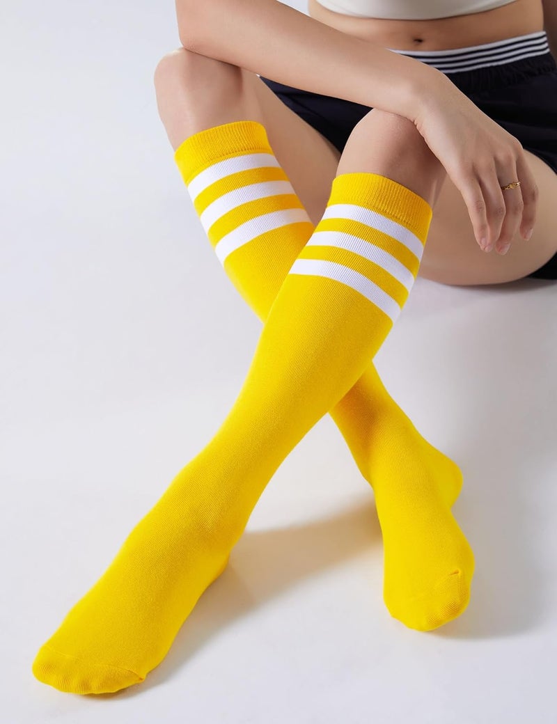 FITRELL Women's Knee High Socks Outdoor Sport Athletic Socks Casual Stripe Tube Socks 1-4 Pack - Image 2